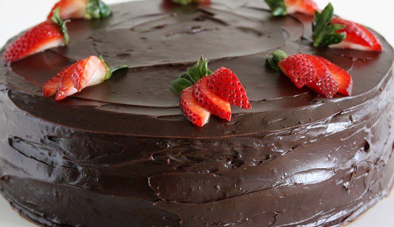 Dark Chocolate Covered Strawberry Cake