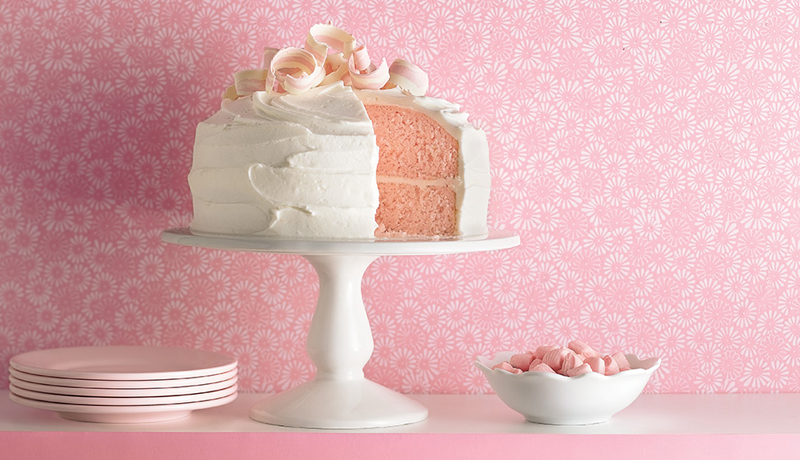Pink almond party cake