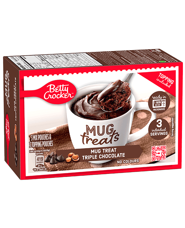 package of mug treat triple chocolate