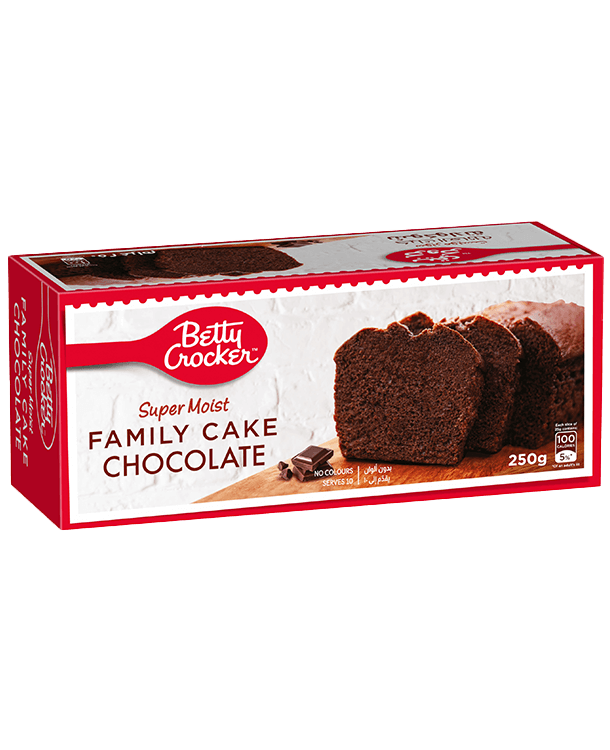 package of super moist family cake chocolate